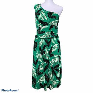 Vince Camuto-Bueno Aires-Green Palm Print Dress-XL